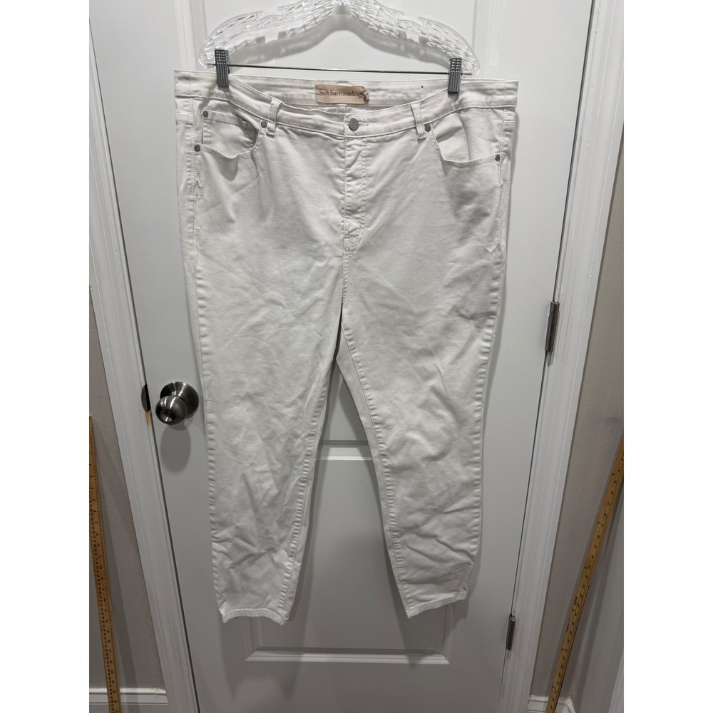 Soft Surroundings Womens Jeans Slim Leg High Rise White 20W